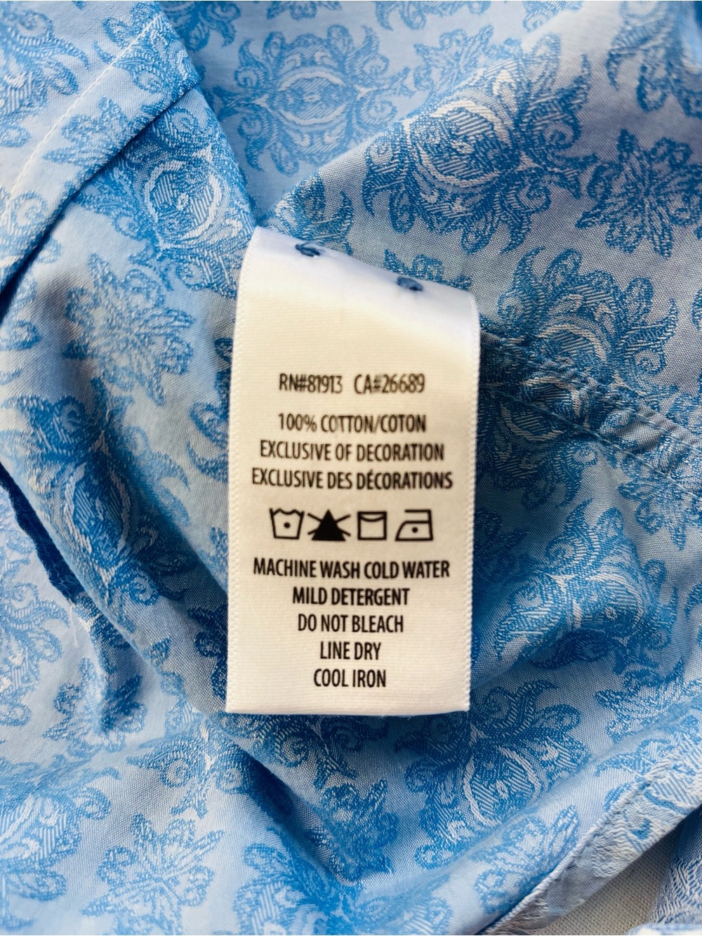 Robert Graham Classic Fit damask cotton Jacquard flip collar cuff shirt Large - Picture 7 of 9